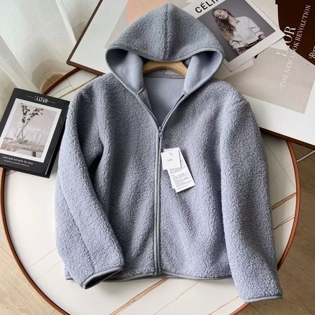 Women's Polar Fleece Hooded Jacket Versatile Long-Sleeved Warm Zipper Cardigan