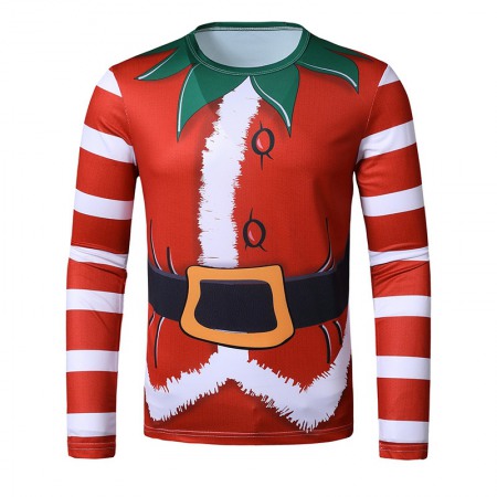 New 3D Personality Printing Fashion Men's Christmas Long Sleeve T-Shirt