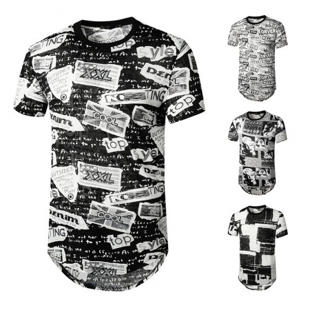 Summer Men's Fashion Hipster Hip-Hop Short-Sleeved T-Shirt