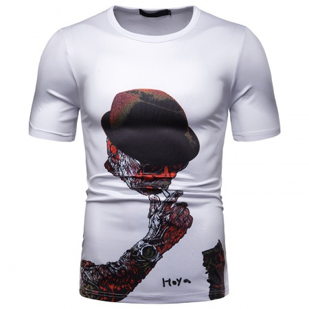 New Abstract Human Figure Digital Printing Men's Short-Sleeved T-Shirt